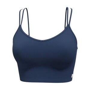 Vuori Womens Charcoal Gray Cotton Soft Crop Top Double Strap Tank Medium